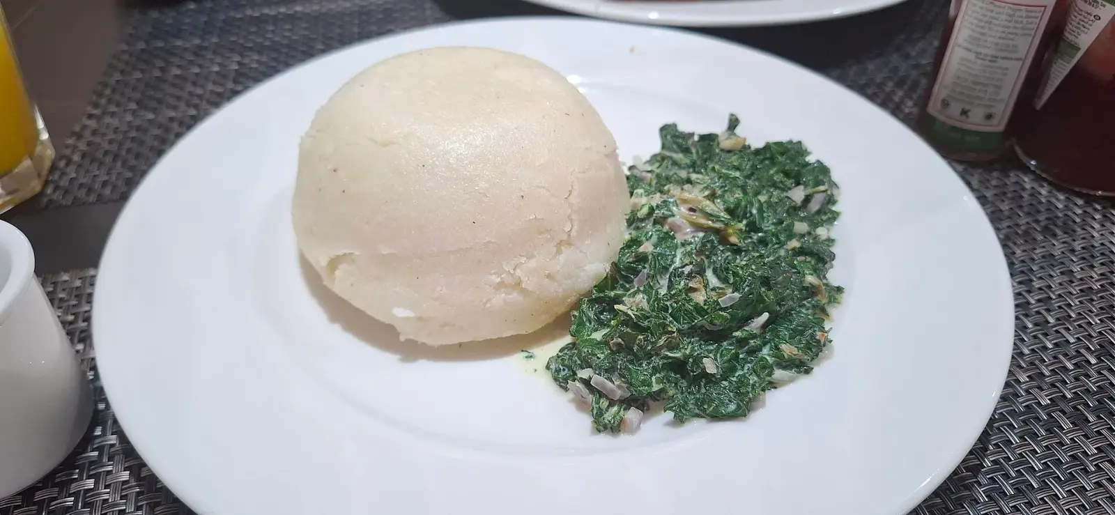 Ugali with creamed spinach