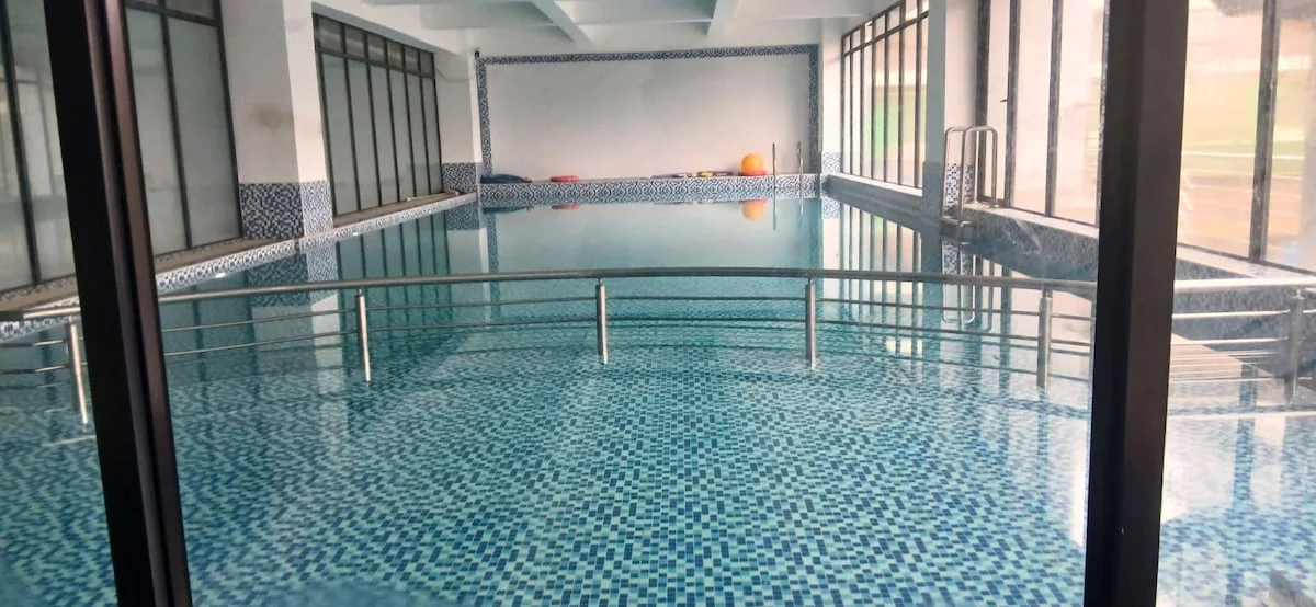 Heated pool in the building